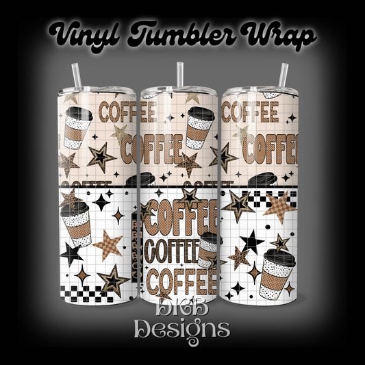 Coffee hot vinyl tumbler wrap