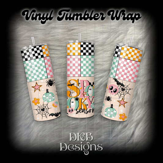 Spooky season vinyl tumbler wrap