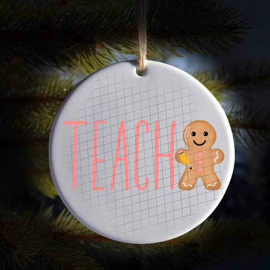 Teach gingerbread UV DTF