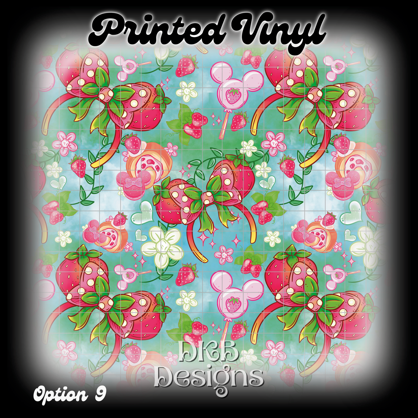 MD strawberry Printed Vinyl (12 color ways)