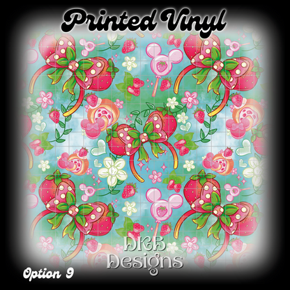 MD strawberry Printed Vinyl (12 color ways)