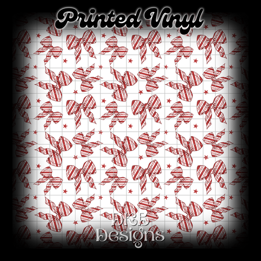 Candy cane bow Printed Vinyl