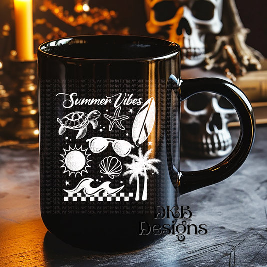 Summer vibes white UV DTF