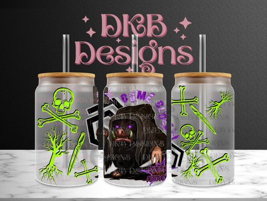 Come closer 16oz glass can UV DTF