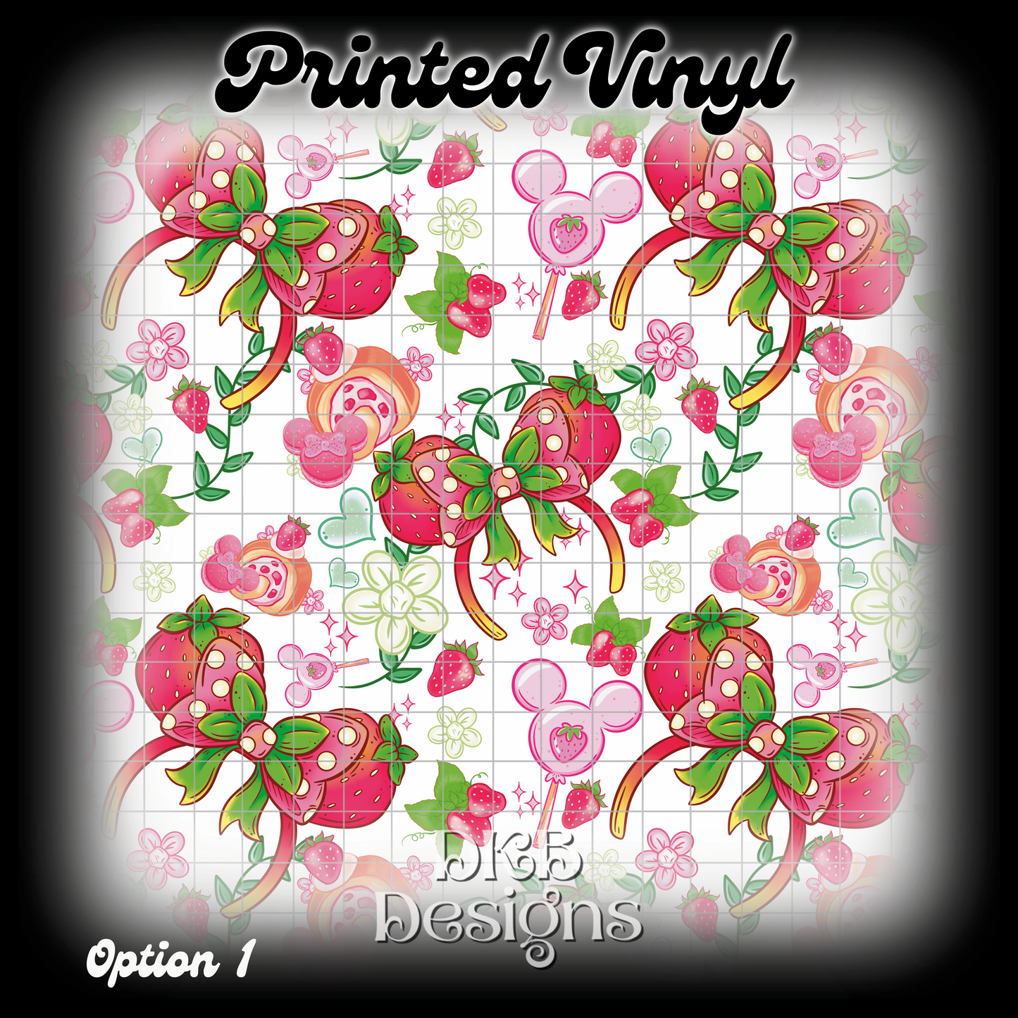 MD strawberry Printed Vinyl (12 color ways)