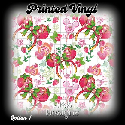 MD strawberry Printed Vinyl (12 color ways)