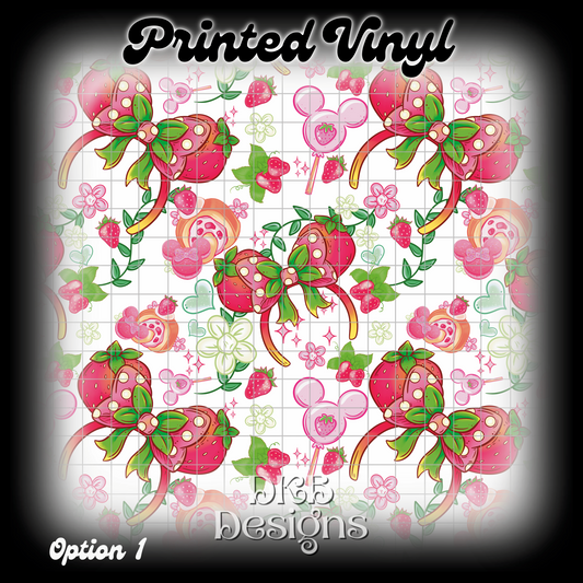 MD strawberry Printed Vinyl (12 color ways)