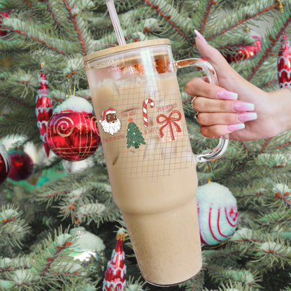 Christmas positive affirmation red UV DTF