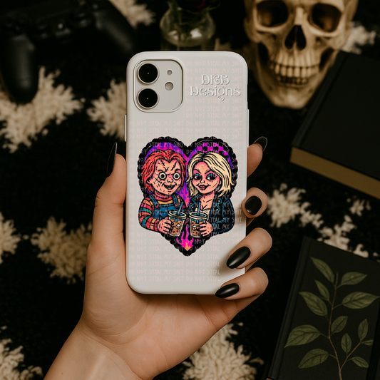 Horror coffee heart UV DTF