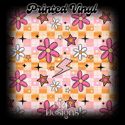 Pink orange flower Vinyl