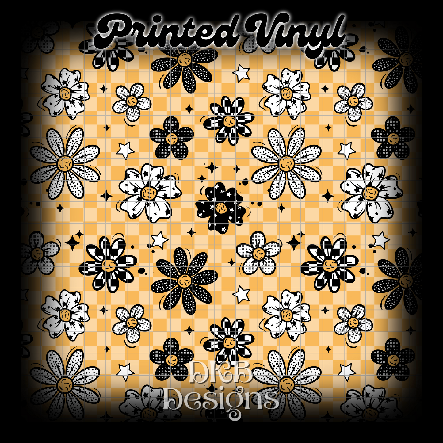 Patterned daisy yellow Vinyl