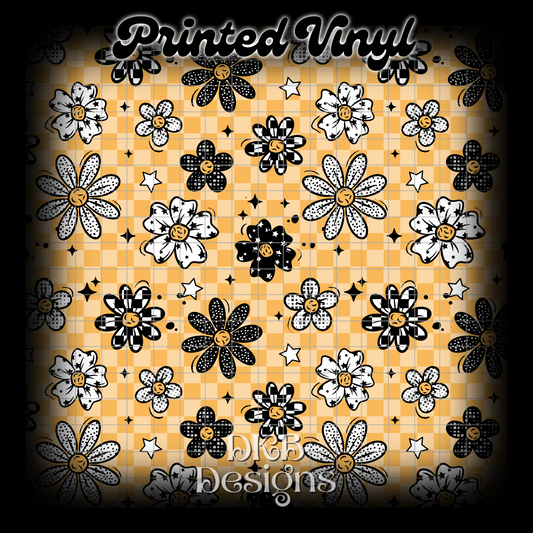 Patterned daisy yellow Vinyl
