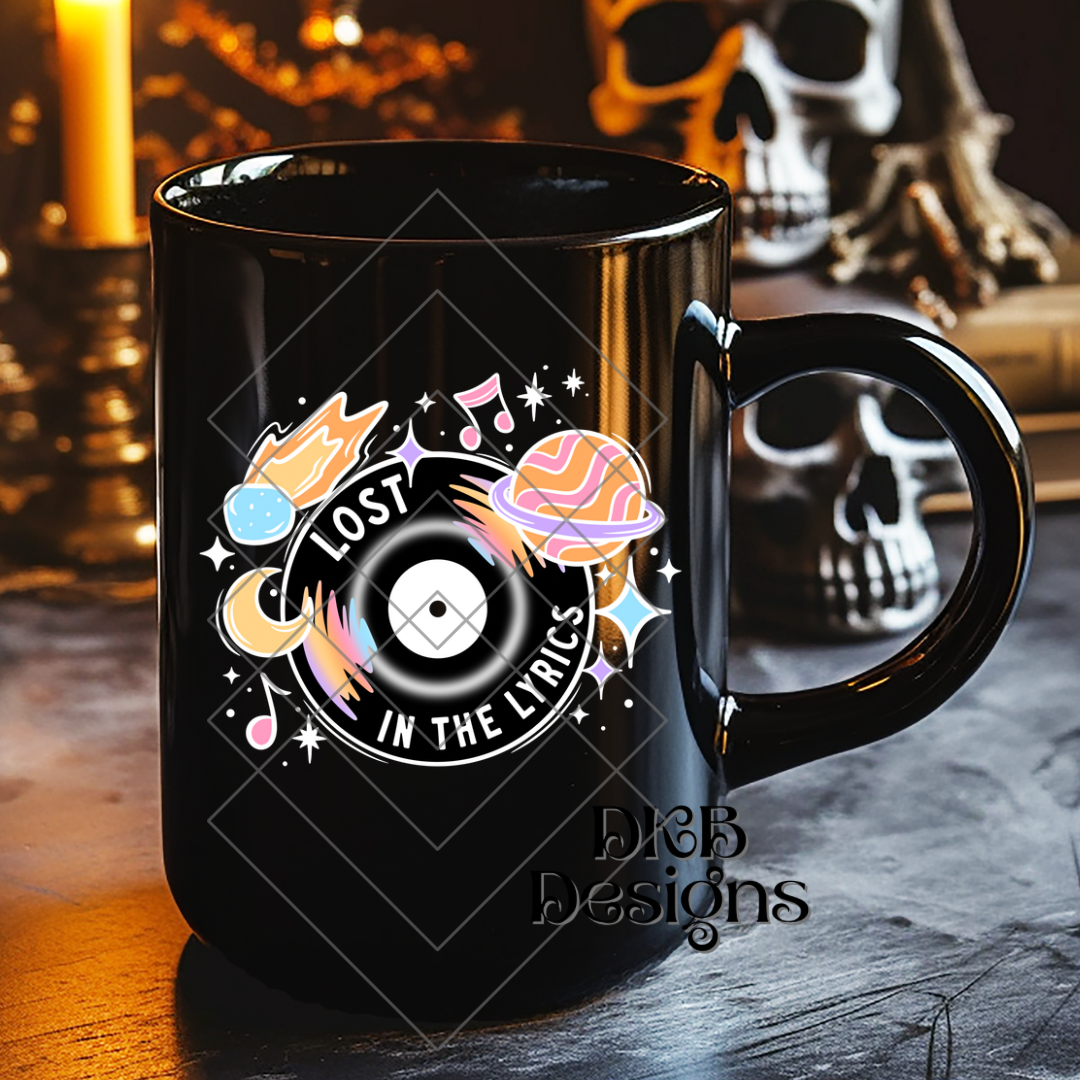 Lost in the lyrics white UV DTF