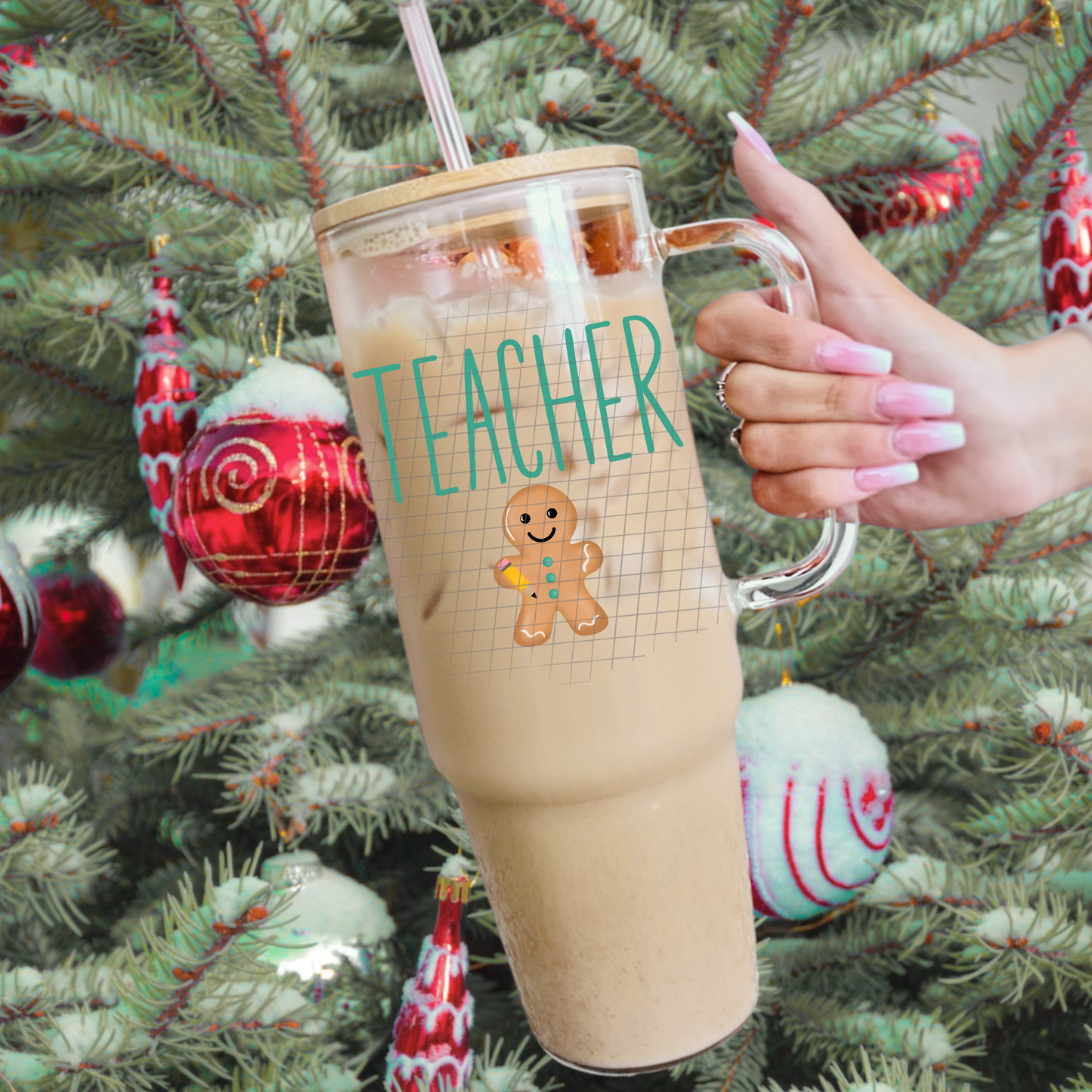 Teacher gingerbread UV DTF