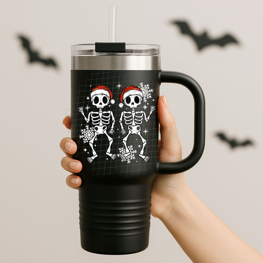 Santa skellies white UV DTF