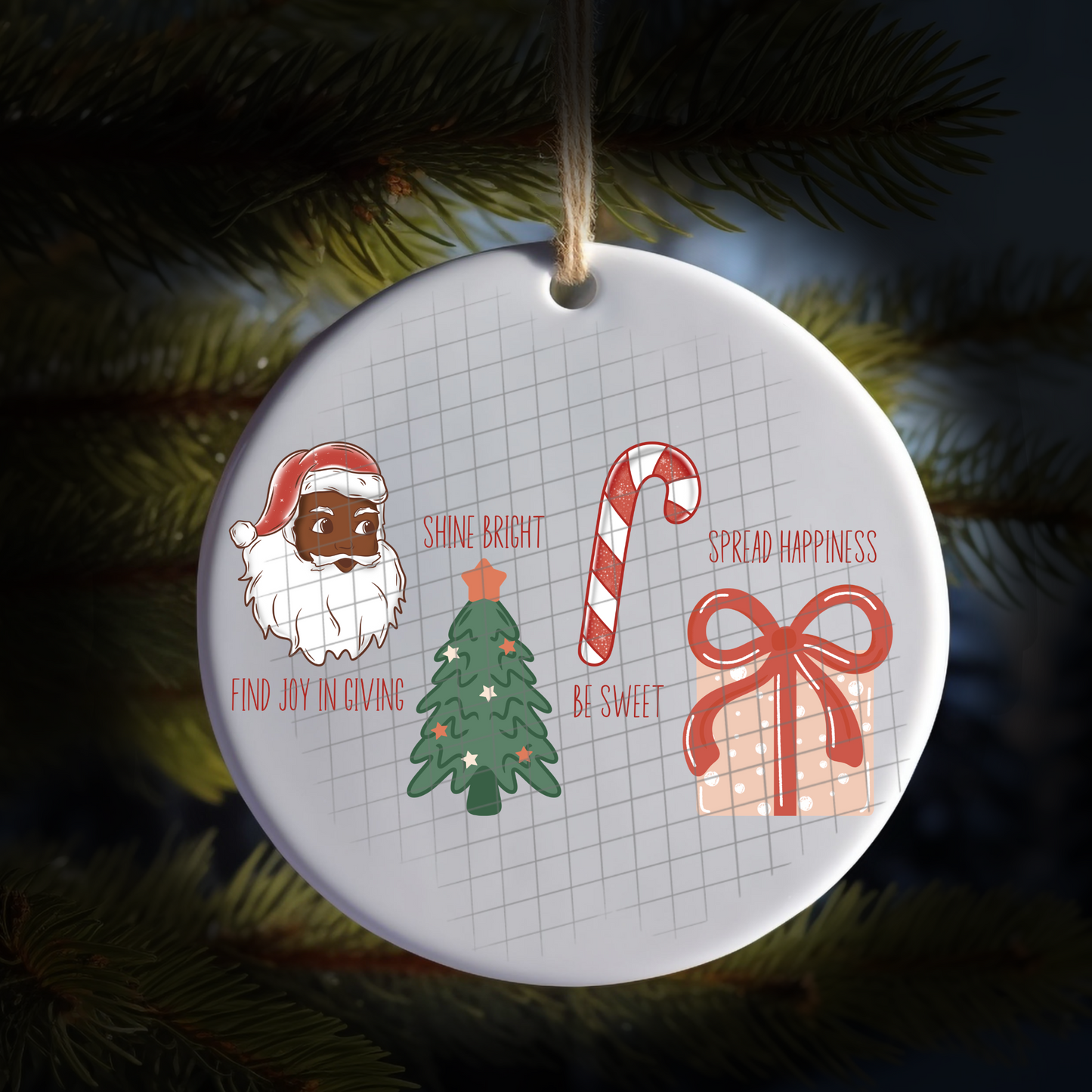 Christmas positive affirmation red UV DTF