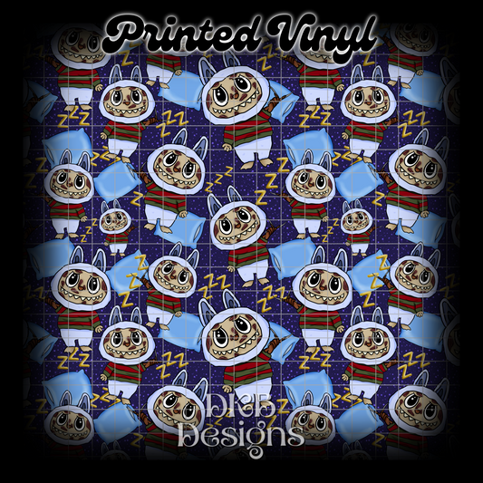 Horror monsters F Printed Vinyl