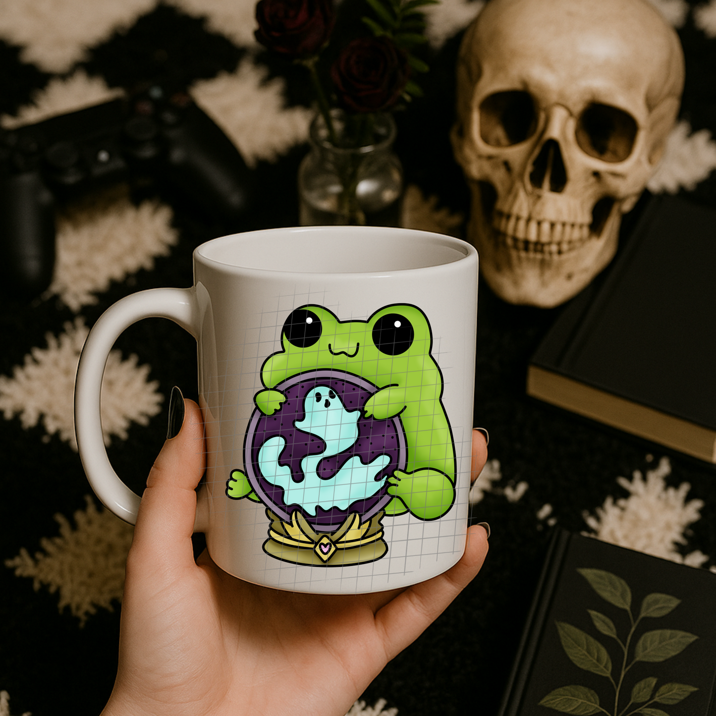 Spooky frog UV DTF