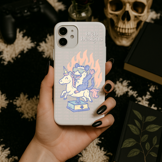 Possum on unicorn UV DTF