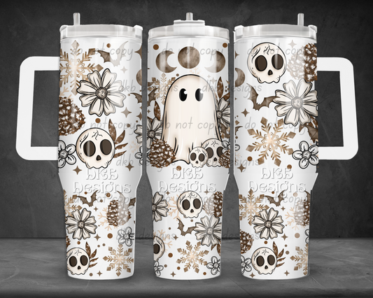 Cottagecore winter ghost 40oz Tumbler UV DTF