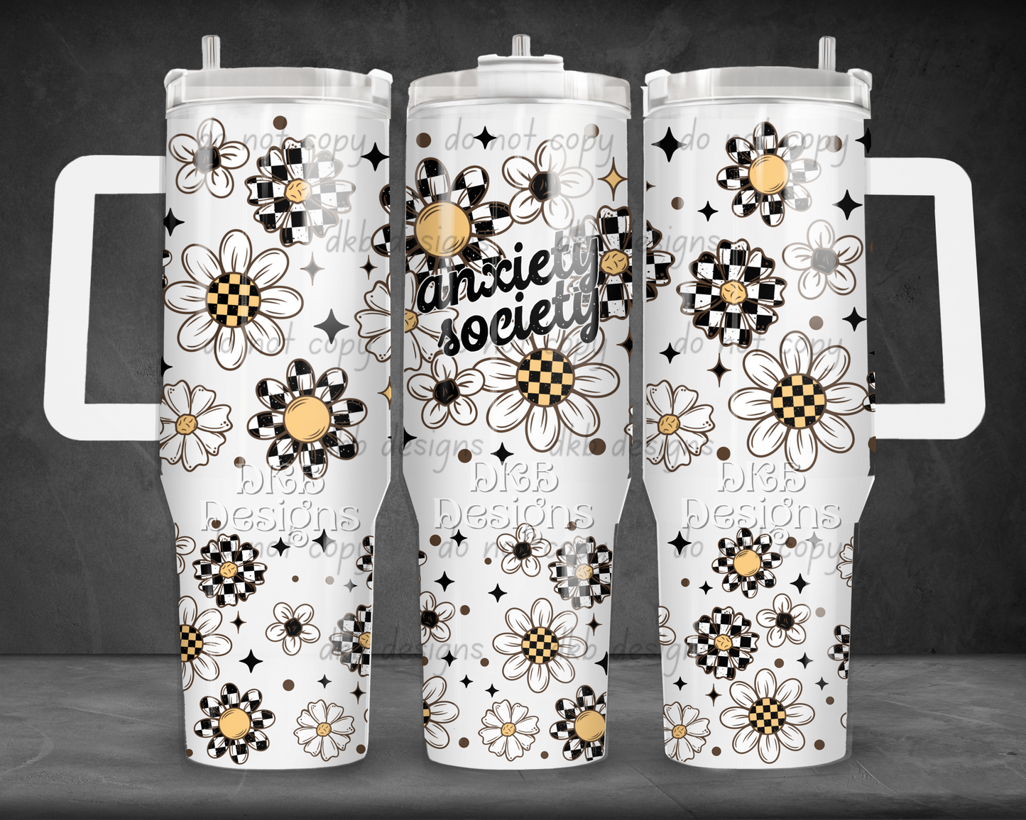 Anxiety Society 40oz Tumbler UV DTF