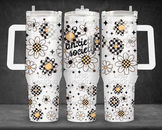 Anxiety Society 40oz Tumbler UV DTF
