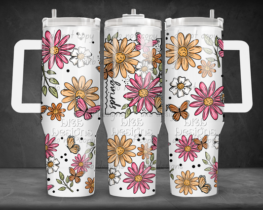 Spring stamp 40oz Tumbler UV DTF