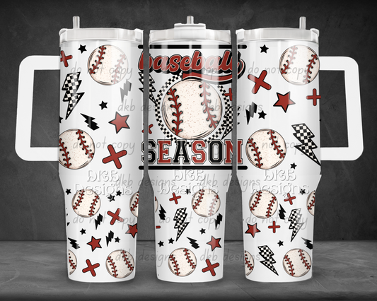 Baseball season 40oz Tumbler UV DTF