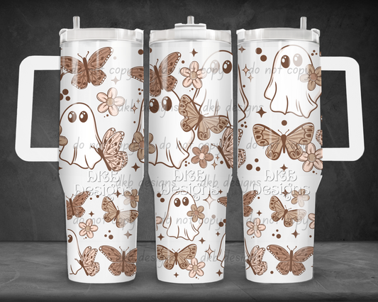 Butterfly ghostie 40oz Tumbler UV DTF