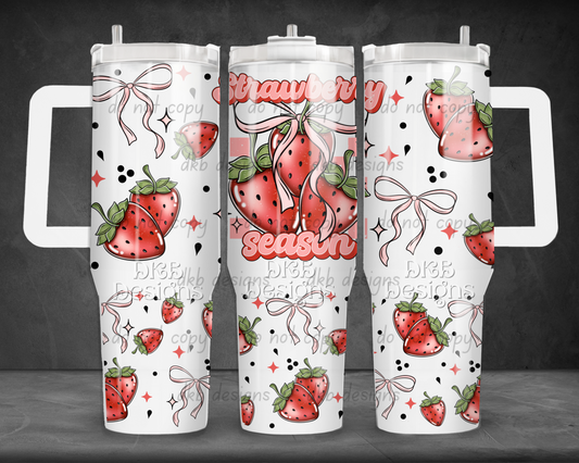 Strawberry season 40oz Tumbler UV DTF
