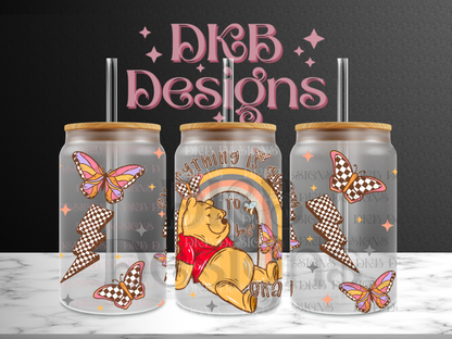 Everything is going to be alright 16oz glass can UV DTF