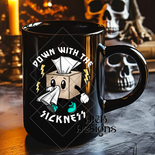 Down with the sickness white UV DTF