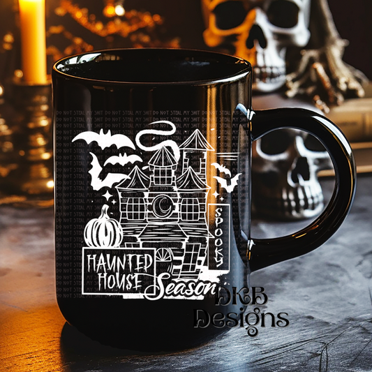 Haunted house season white UV DTF