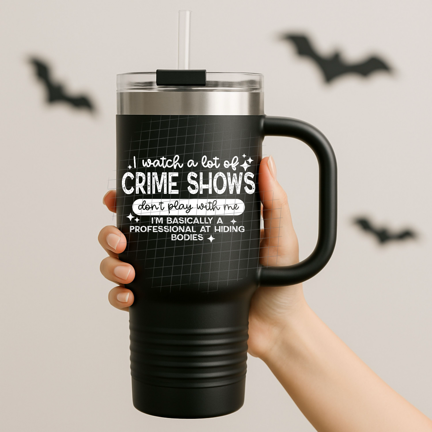 Crime shows white UV DTF