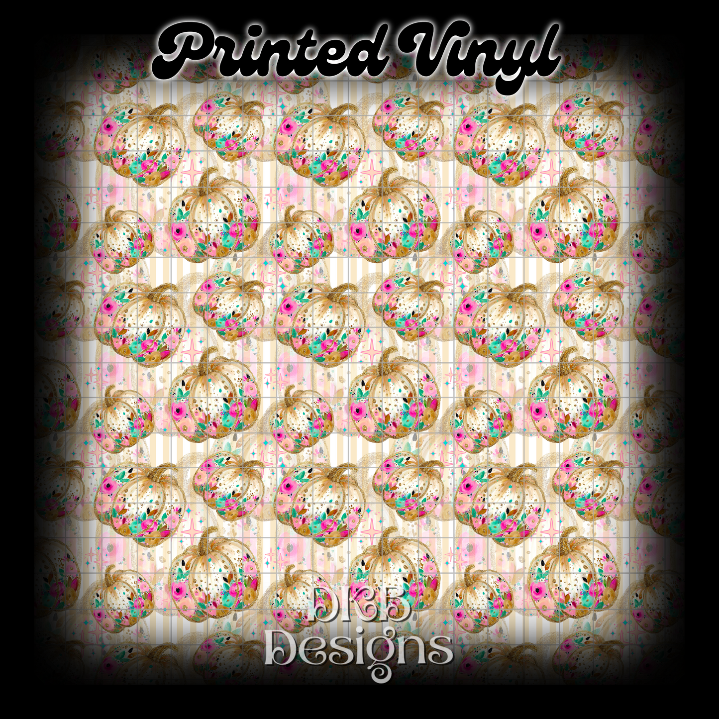 Fall pumpkin leopard Printed Vinyl