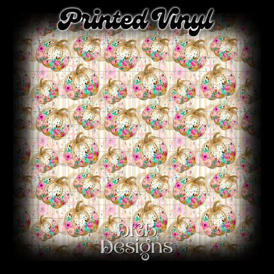 Fall pumpkin leopard Printed Vinyl