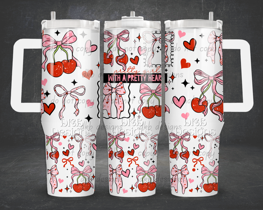 Cherry bows 40oz Tumbler UV DTF