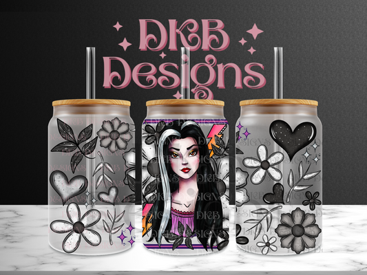 Munster 16oz glass can UV DTF