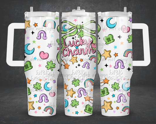 Lucky charm 40oz Tumbler UV DTF