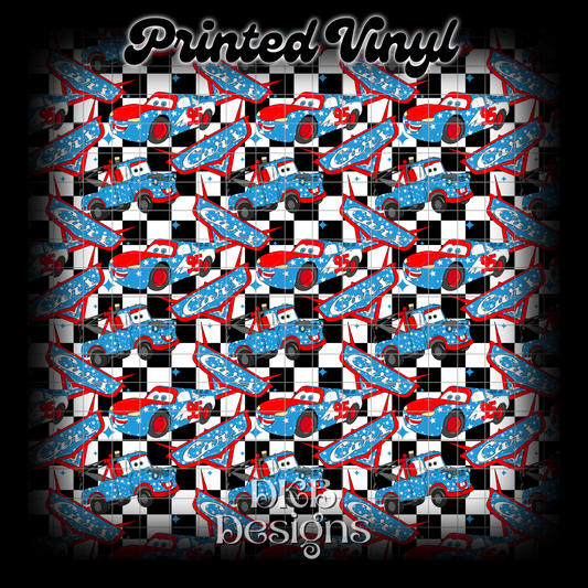 Red white & 🏎️ Printed Vinyl