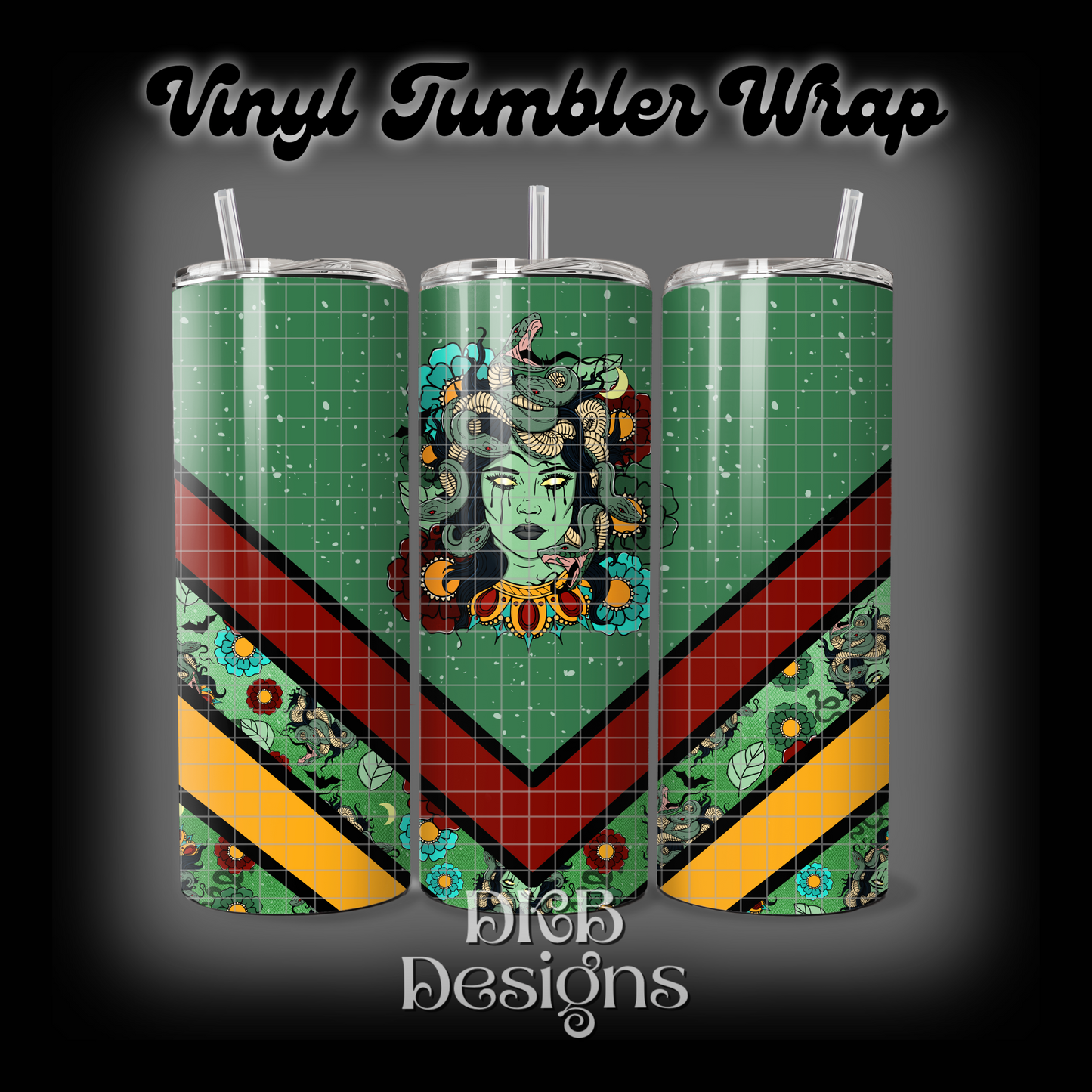 Medusa vinyl tumbler wrap