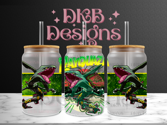 Ray que za 16oz glass can UV DTF