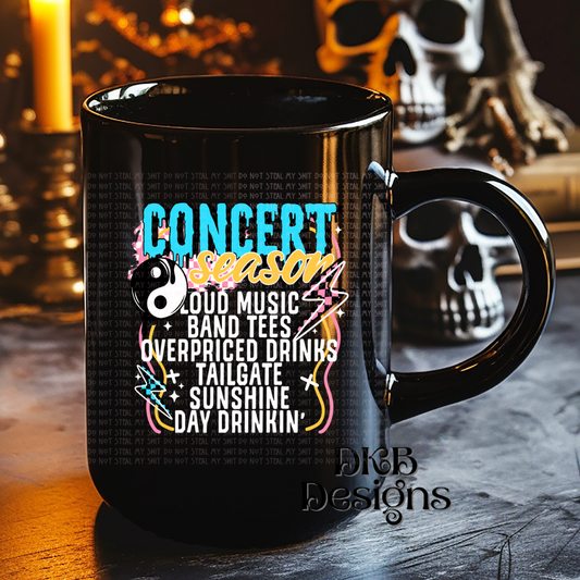 Concert season white words UV DTF