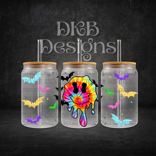 Bat smile 16oz glass can UV DTF