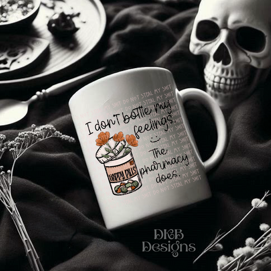 Bottle my feelings black UV DTF