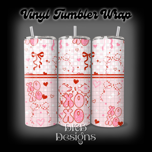 Checker xoxo vinyl tumbler wrap