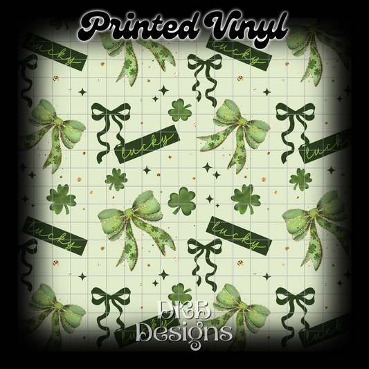 Lucky glitter and green bow Vinyl