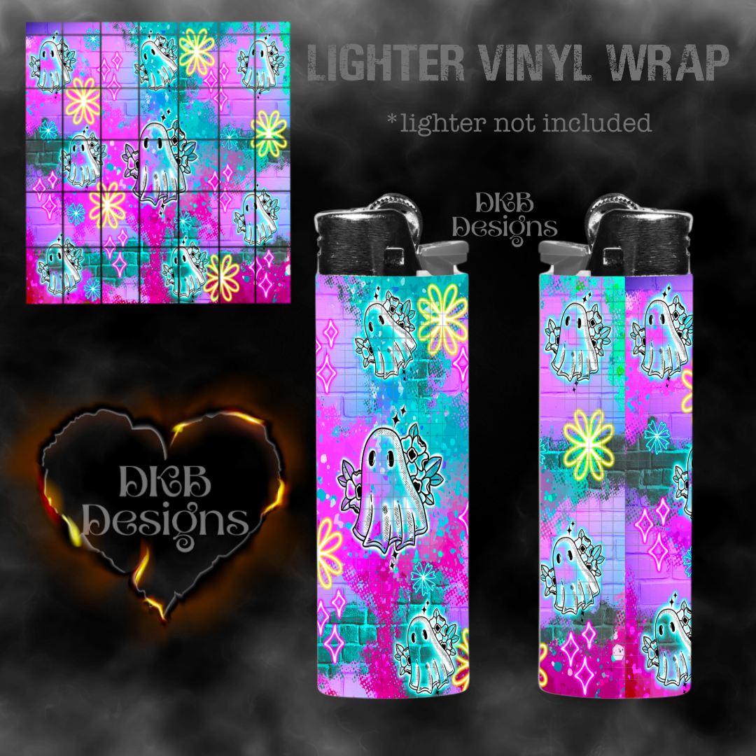 Neon ghost vinyl lighter wrap