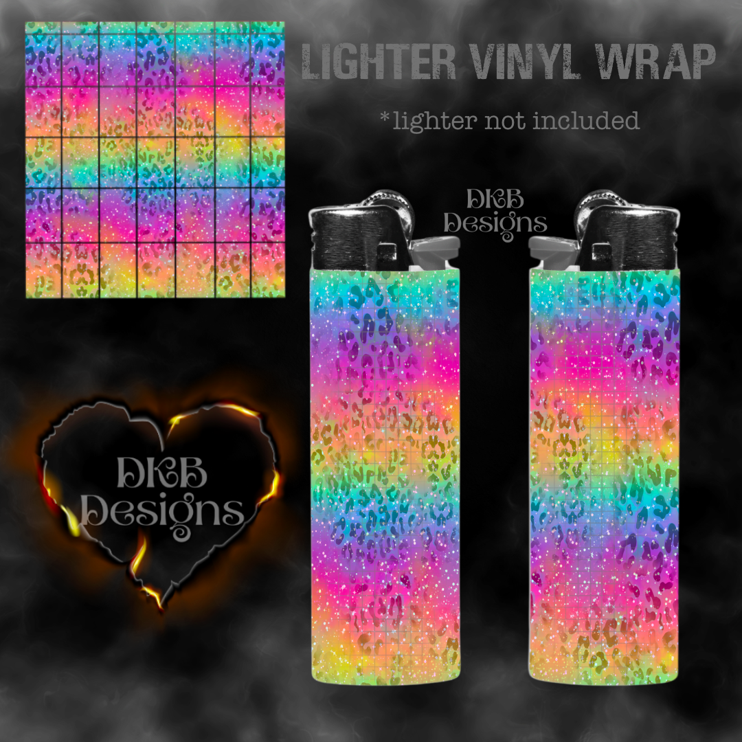 LF inspo cheetah vinyl lighter wrap