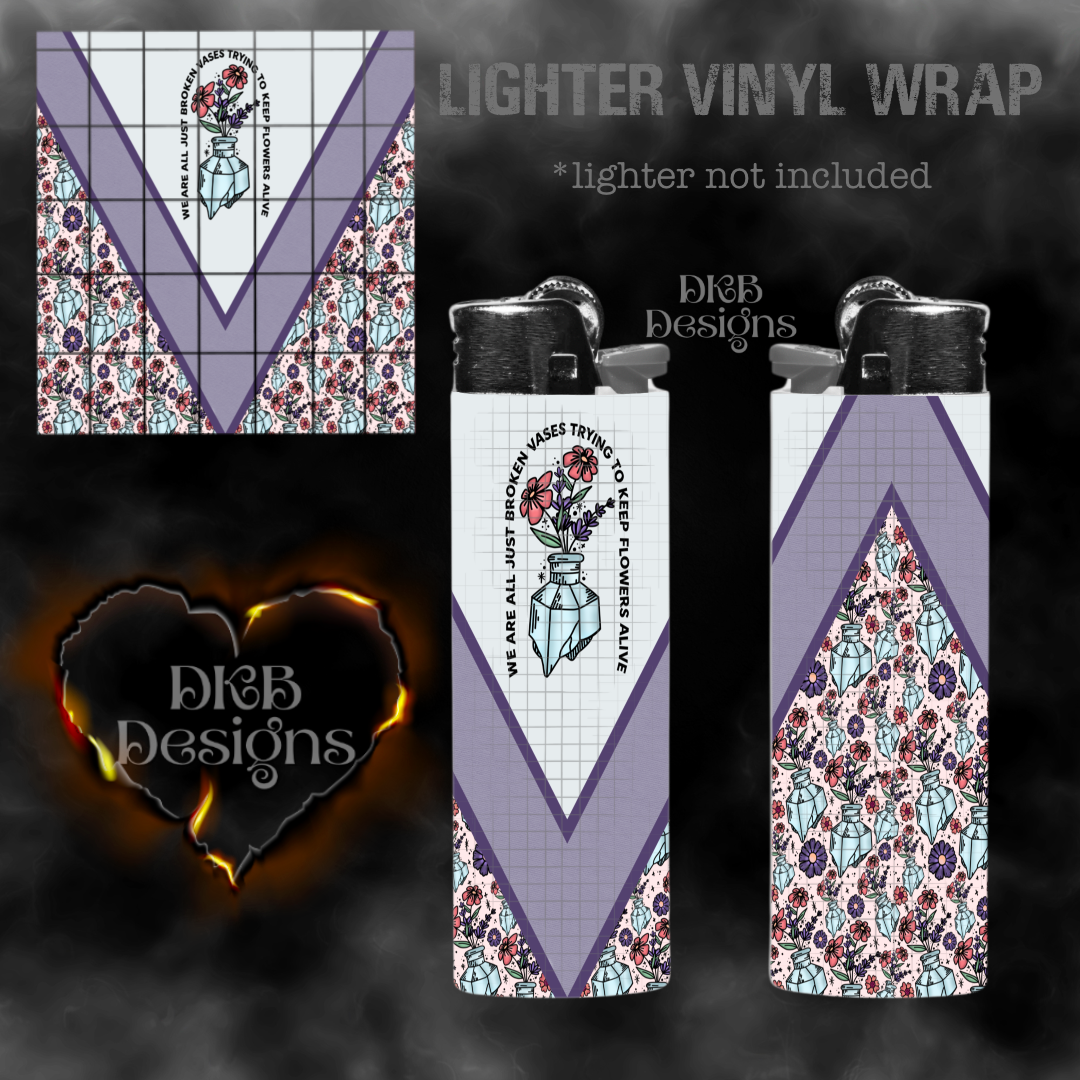 Broken vases vinyl lighter wrap